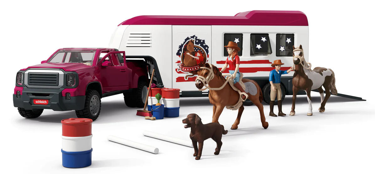 #42705 1/20 Lakeside Dually Pickup with Gooseneck Horse Trailer & Accessories