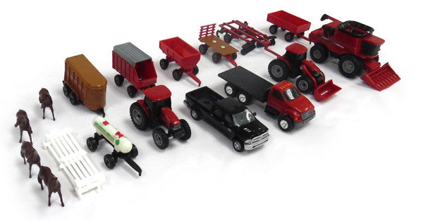 #44091 1/64 Case-IH 20-pc Farm Toy Playset