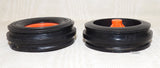 #07-138 1/16 Plastic Front Tires with Orange Rims - Pair