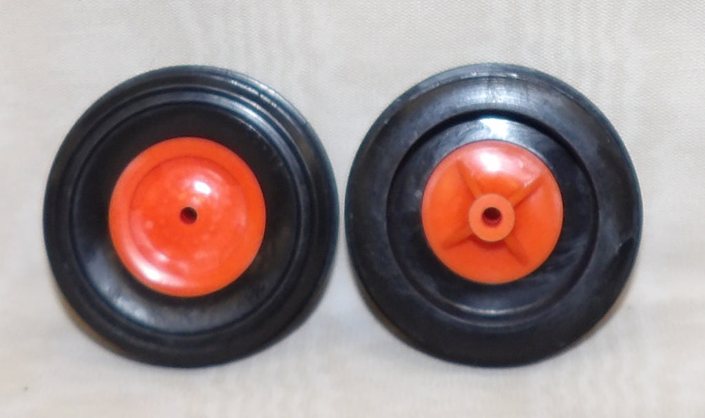 #07-138 1/16 Plastic Front Tires with Orange Rims - Pair