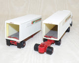 #1043T 1/87 Consolidated Freightways Freightliner COE with Pup Trailers - Used, No Package, AS IS