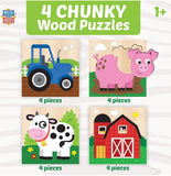 #12525 4 Chunky Wood Farm Puzzles