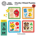 #12648 Baby Einstein 4 Chunky Wood Animal Puzzles
