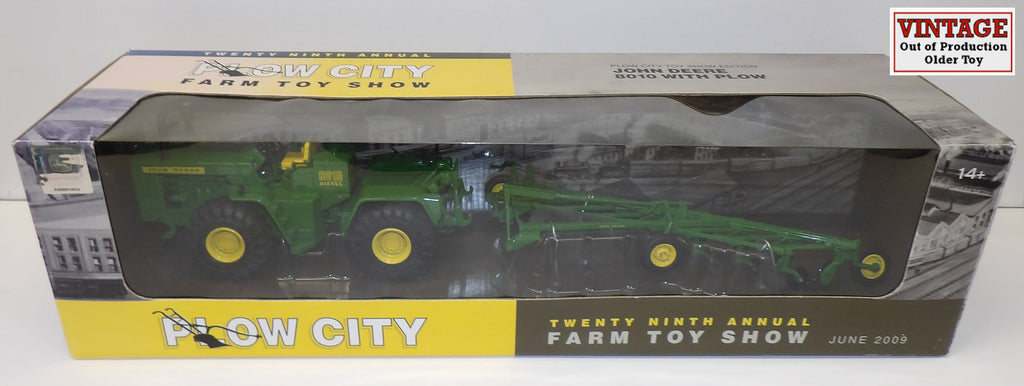#16180A 1/32 John Deere 8010 4WD Tractor with Plow, 2009 Plow City Toy Show Edition