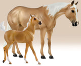 #1872 1/9 Ebony Shines & Charlize Palomino Quarter Horse Mare & Foal Set