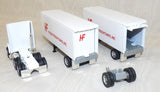 #2086 1/64 Hyman Freightways WhiteGMC Aero Conventional with Pup Trailers