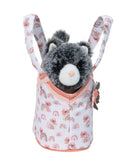 #2141D Watercolor Rainbow Sassy Sak with Gray Cat