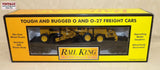 #30-7673 1/48 Rail King Flatcar with 1/50 Caterpillar Motor Grader, O Gauge