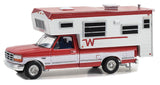 #30449 1/64 Red 1995 Ford F-250 Long Bed with Winnebago Slide-In Camper