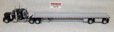 #30468 1/64 Black Peterbilt 379 with 36" Sleeper and Wilson Roadbrute Spread-Axle Flatbed Trailer