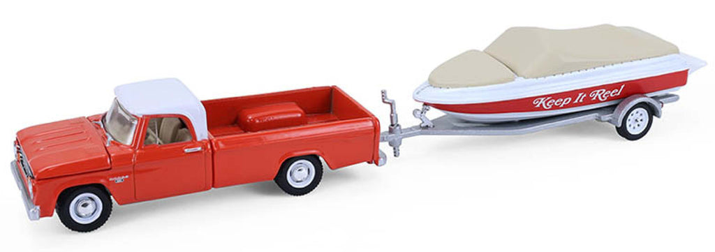 #32330-A 1/64 1967 Dodge D-100 Pickup with Boat & Trailer