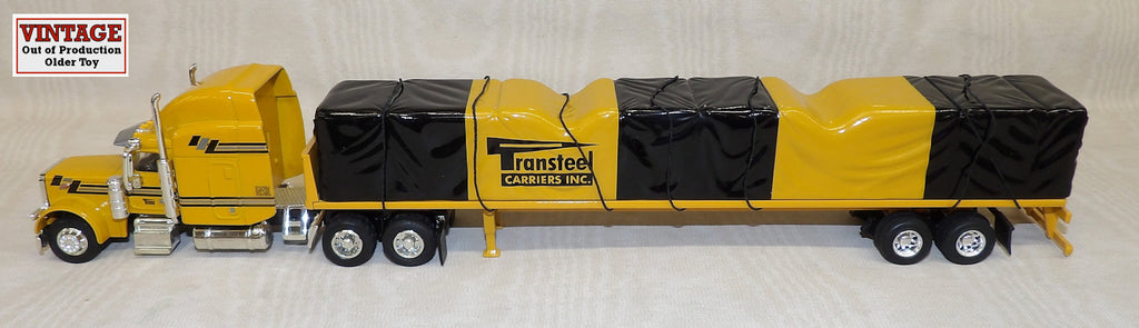 #32883 1/64 Transteel Carriers Peterbilt 379 Conventional & Flatbed Trailer with Tarp Load