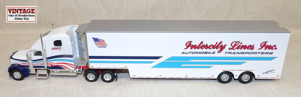 #36515 1/64 Intercity Lines Inc. Freightliner Classic XL Semi with Transporter Trailer