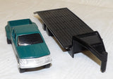 #4330 1/64 Green GMC Dually Pickup with Gooseneck Flatbed Trailer - No Package, AS IS