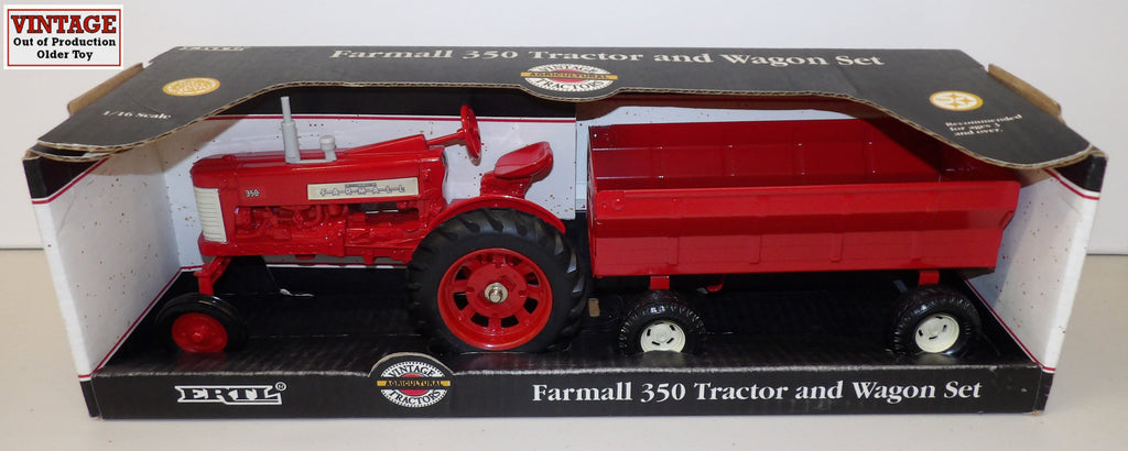 #4606 1/16 Farmall 350 Wide Front Tractor with Flarebox Wagon