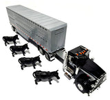 #47600 1/16 Peterbilt Model 367 Semi with Livestock Trailer & Cattle