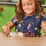#47700 1/64 Case-IH 10-pc Farm Set with Pink Tractor & Accessories