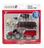 #47701 1/64 Case-IH 10-pc Farm Set with Red Tractor & Accessories