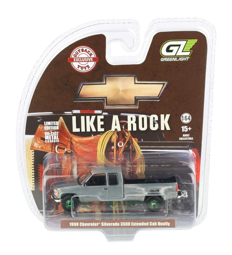 #51586-BR 1/64 1998 Chevrolet Silverado 3500 Extended Cab Dually Pickup - Raw Metal Chase