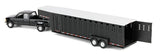 #51587-A 1/64 Black 1998 Chevrolet Silverado 3500 Extended Cab Dually Pickup with Black Vertical 3-Hole Gooseneck Livestock Trailer