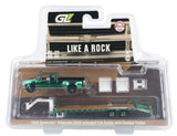 #51588-AC 1/64 1998 Chevrolet Silverado 3500 Extended Cab Dually Pickup with Gooseneck Flatbed Trailer - Green Chrome Chase