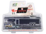 #51662-AR 1/64 1992 1st Gen Dodge Ram Dually Flatbed with Vertical 3-Hole Gooseneck Livestock Trailer - Raw Metal Chase