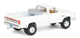 #51664-A 1/64 White 1992 dodge Ram W-350 Dually Pickup with Toolbox & Silver Vertical 3-Hole Gooseneck Livestock Trailer