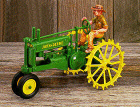 #5702 1/16 #5 Red McCune with John Deere Model Tractor, Foxfire Farm Series