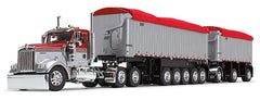 #60-1632 1/64 Viper Red & Silver Kenworth W900L Day Cab & East Mfg. Michigan Series 31' & 20' End Dump Trailers
