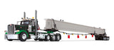 #60-1673 1/64 Black & Green Peterbilt Model 389 Tri-Axle Day Cab & ERMC 4-Axle Hydra-Steer Trailer with Bridge Beam Section Load