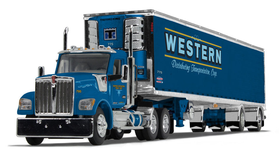 #60-1724 1/64 Western Distributing Kenworth W990 Day Cab & 53' Utility Trailer with Reefer