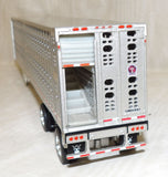 #60-1769 1/64 Blue & White Ford LTL 9000 with 60" Aerodyne Sleeper & Wilson PSAL Stockmaster Spread-Axle Livestock Trailer