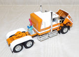 #60-1798 1/64 Orange & White Ford LTL 9000 with 60" Flat Top Sleeper & Wilson Pacesetter Grain Trailer