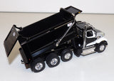 #60-1885 1/64 Black & White Western Star 49X with Ox Bodies Dump Box & Beaver Tail Trailer