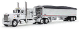 #60-1908 1/64 White & Chrome Peterbilt Model 359 with 60" Vintage Sleeper & 43' Wilson Tandem Axle High Side Grain Trailer