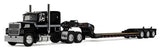 #60-2102 1/64 Black Ford LTL 9000 with 60" Flat Top Sleeper & Fontaine Magnitude Tri-Axle Lowboy Trailer