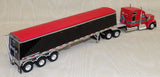 #60-2176 1/64 Red & Black Kenworth W990 with 76" Mid-Roof Sleeper & Black Lode King Distinction Tri-Axle Hopper Trailer