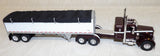 #60-2218  1/64 Dark Cherry & White Peterbilt Model 351 with 36" Sleeper & 34' Wilson Pacesetter Tandem-Axle Grain Trailer