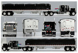 #60-2236 1/64 Black GMC General with 34" Flat Top Sleeper & Black 43' Wilson Pacesetter Tandem-Axle Grain Trailer