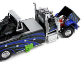 #60-2248 1/64 Black & Blue Peterbilt Model 389 Day Cab with Miller Century Model 1150 Rotator Wrecker