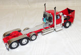 #60-2337 1/64 Red Peterbilt 589 Tri-Axle Day Cab with SmithCo Side Dump Tri-Axle Trailer