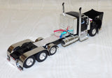 #60-2338 1/64 Black Peterbilt 589 Tri-Axle Day Cab with SmithCo Side Dump Tri-Axle Trailer