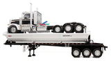 #60-2339 1/64 White & Black Peterbilt 589 Tri-Axle Day Cab with SmithCo Side Dump Tri-Axle Trailer
