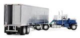 #60-2345 1/64 Blue & Chrome Chevrolet Bison with 34" Flat Top Sleeper & Vintage 40' Trailer with Reefer