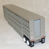 #60-1816 1/64 Blue & White Peterbilt Model 351 with 36" Sleeper & Vintage 45' Wilson Tandem-Axle Livestock Trailer