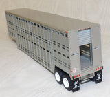 #60-1816 1/64 Blue & White Peterbilt Model 351 with 36" Sleeper & Vintage 45' Wilson Tandem-Axle Livestock Trailer