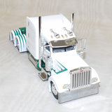#621921 1/64 White & Green Peterbilt Model 389 with 63" Mid-Roof Sleeper - No Box