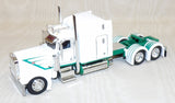 #621921 1/64 White & Green Peterbilt Model 389 with 63" Mid-Roof Sleeper - No Box
