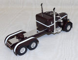#60-2218  1/64 Dark Cherry & White Peterbilt Model 351 with 36" Sleeper & 34' Wilson Pacesetter Tandem-Axle Grain Trailer