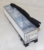 #60-2218  1/64 Dark Cherry & White Peterbilt Model 351 with 36" Sleeper & 34' Wilson Pacesetter Tandem-Axle Grain Trailer